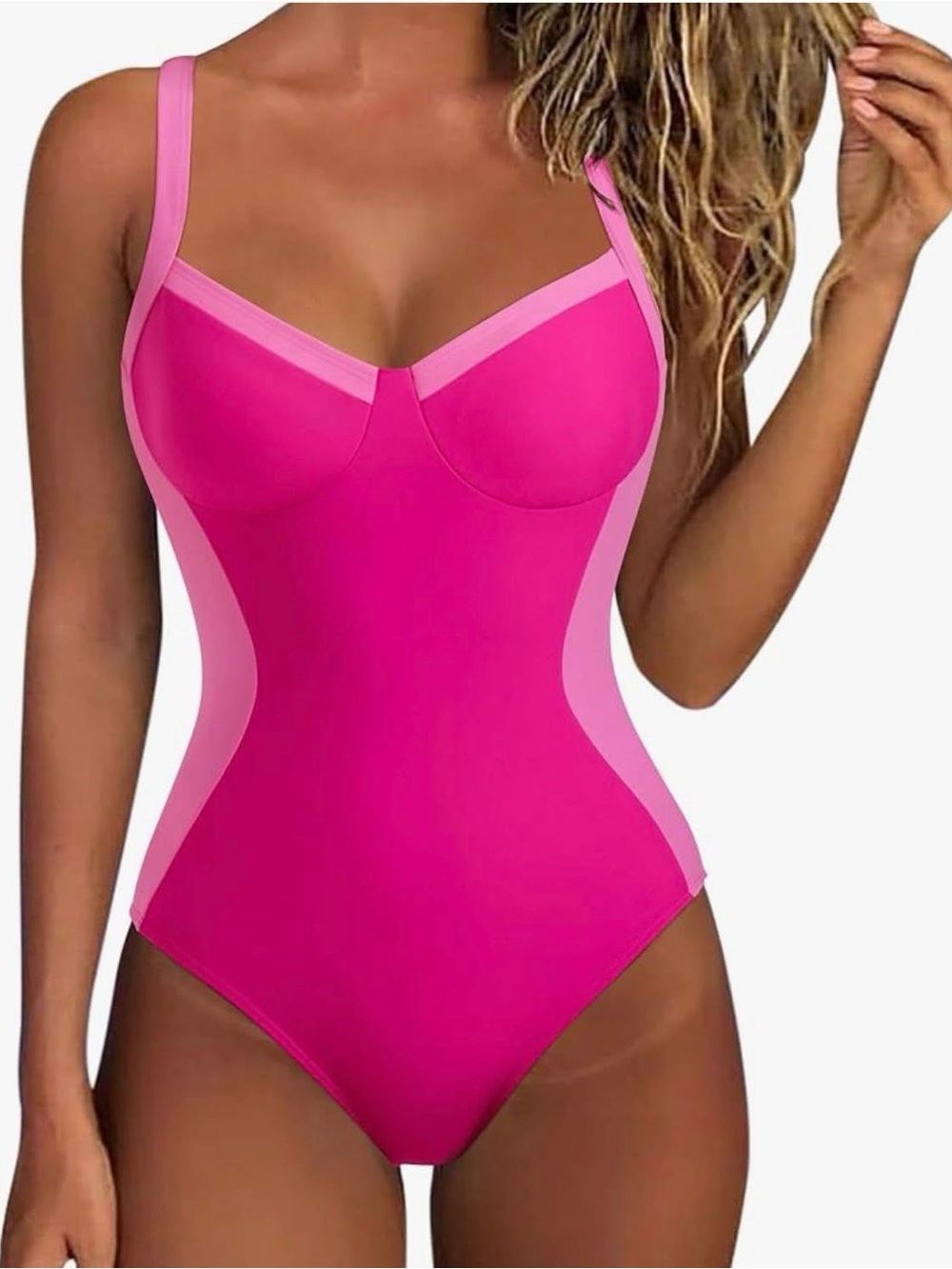 SUUKSESS Pink Tummy Control One Piece Swimsuit Crisscross Strappy Back xl nwt